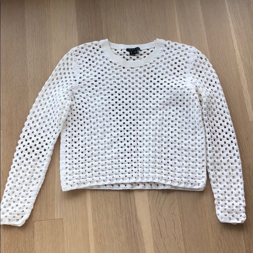 Theory white long sleeve shirt